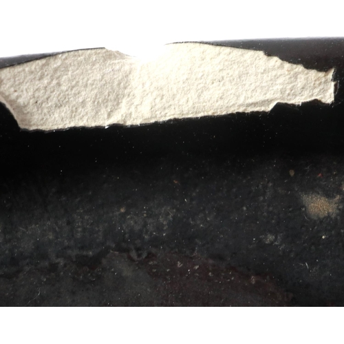 209 - Large twin handled West German vase, 741 40 Bay Keramik, H: 40 cm, looses to rim. P&P Group 3 (£25+V... 