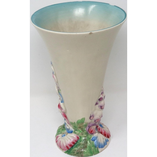 212 - Clarice Cliff for Newport pottery vase, losses to rim, H: 23 cm. P&P Group 2 (£18+VAT for the first ... 