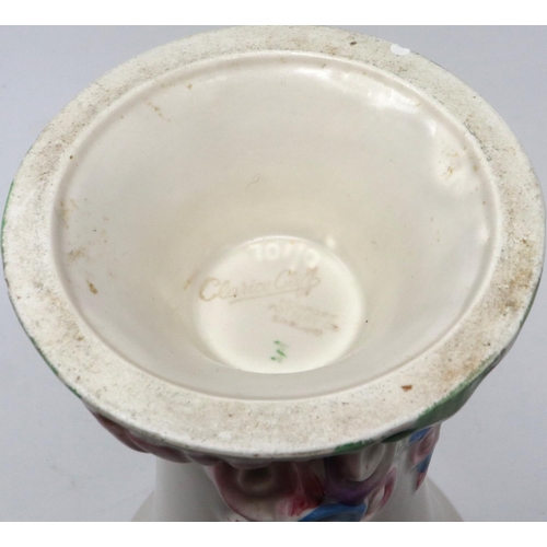 212 - Clarice Cliff for Newport pottery vase, losses to rim, H: 23 cm. P&P Group 2 (£18+VAT for the first ... 