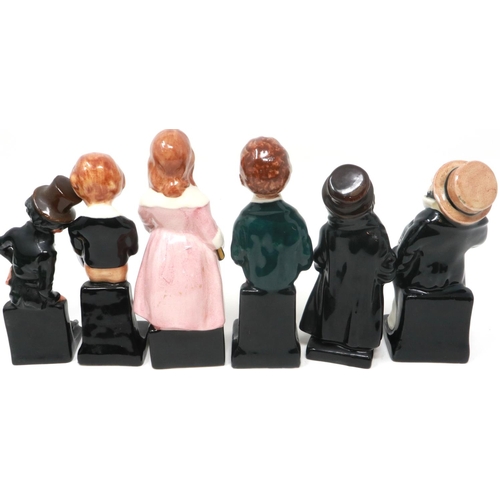 214 - Six Royal Doulton Dickens Series miniature figurines including Artful Dodger and Oliver Twist, large... 