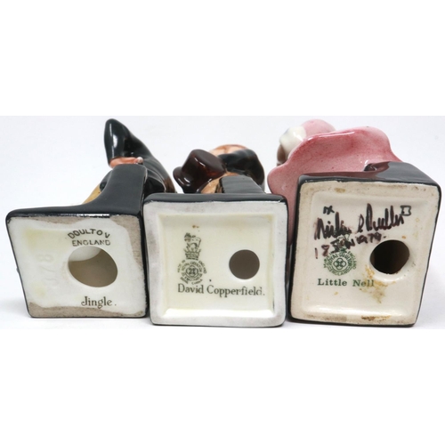 214 - Six Royal Doulton Dickens Series miniature figurines including Artful Dodger and Oliver Twist, large... 