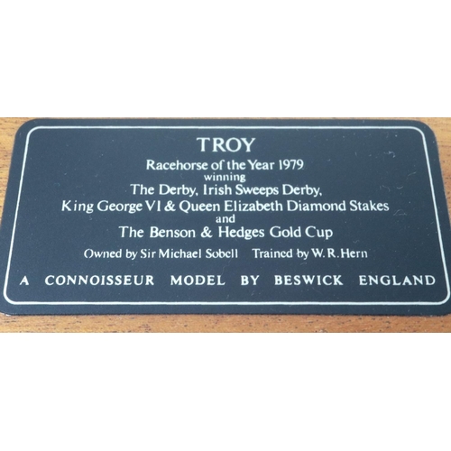 217 - Beswick horse Troy on wooden base, H: 30 cm. P&P Group 3 (£25+VAT for the first lot and £5+VAT for s... 
