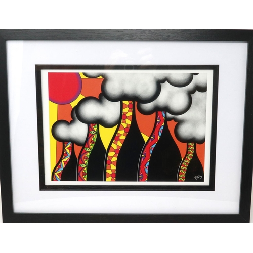 219 - Lorna Bailey framed print, 28 x 20 cm H. P&P Group 1 (£14+VAT for the first lot and £1+VAT for subse... 