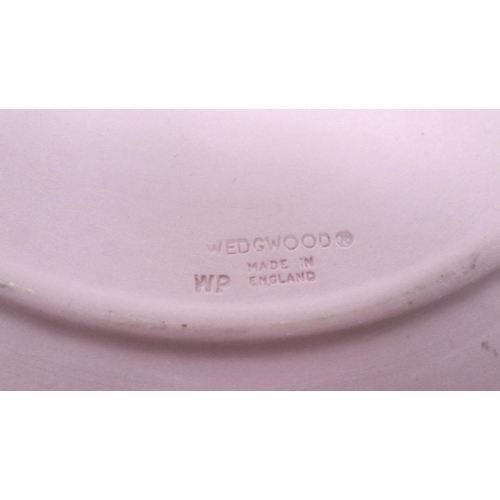 223 - Pair of unusual Jasperware pink and white cherub plaques, D: 22 cm. P&P Group 2 (£18+VAT for the fir... 