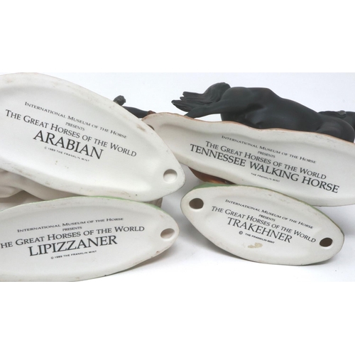 226 - Set of twelve Franklin Mint Great Horses of The World. Not available for in-house P&P