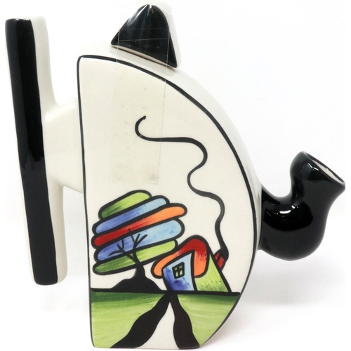 228 - Lorna Bailey half circle teapot in the Fantasia Cottage pattern, H: 18 cm. P&P Group 1 (£14+VAT for ... 