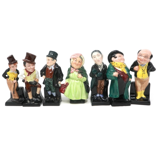 229 - Seven Royal Doulton Dickens Series figurines, including Tony Weller and Dick Swiveller, largest H: 1... 