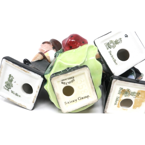 229 - Seven Royal Doulton Dickens Series figurines, including Tony Weller and Dick Swiveller, largest H: 1... 