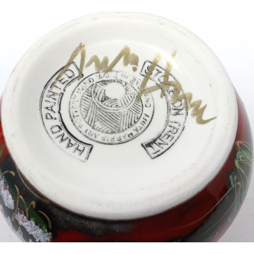 232 - Anita Harris sheep vase, signed in gold, H: 10 cm. P&P Group 1 (£14+VAT for the first lot and £1+VAT... 