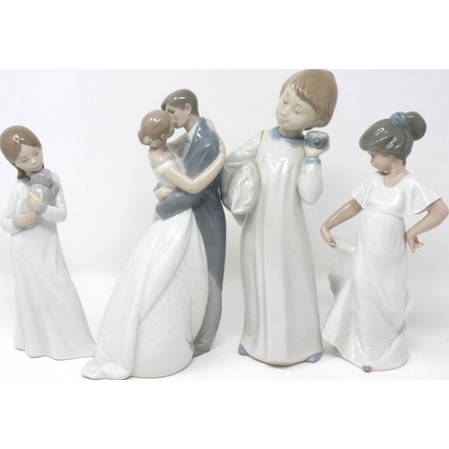 234 - Four Nao figurines, largest H: 22 cm. P&P Group 3 (£25+VAT for the first lot and £5+VAT for subseque... 
