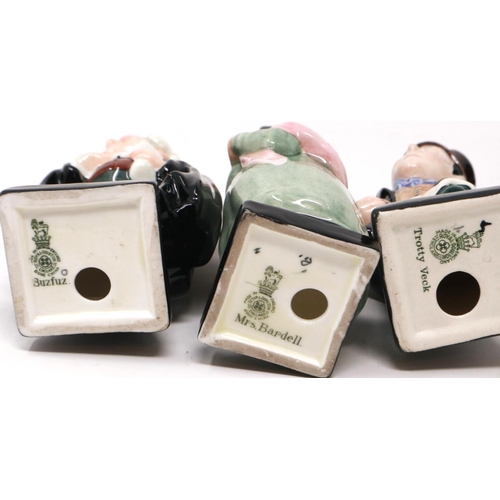 248 - Six Royal Doulton Dickens Series figurines including Scrooge and Tiny Tim, largest H: 12 cm, no crac... 