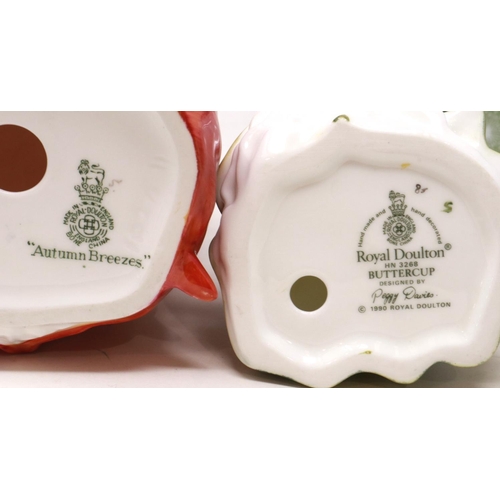 251 - Four Royal Doulton figurines including Autumn Breeze HN1934, no cracks or chips, largest H: 19 cm. P... 