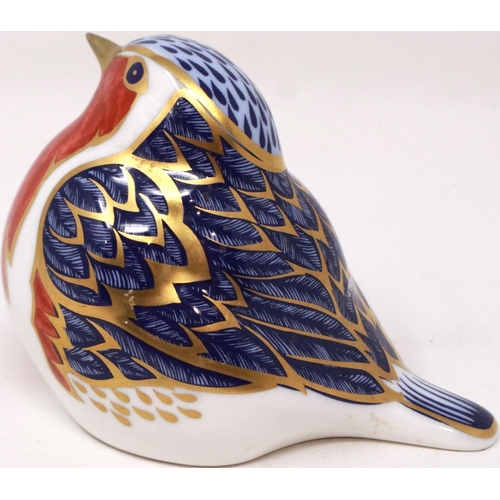 254 - Royal Crown Derby robin, first quality, H: 70 mm. P&P Group 1 (£14+VAT for the first lot and £1+VAT ... 