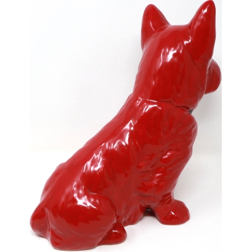 266 - Rare large Sylvac red sitting dog, H: 24 cm. P&P Group 2 (£18+VAT for the first lot and £3+VAT for s... 