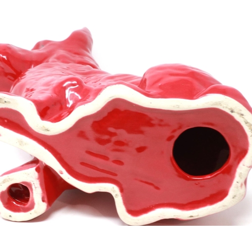 266 - Rare large Sylvac red sitting dog, H: 24 cm. P&P Group 2 (£18+VAT for the first lot and £3+VAT for s... 