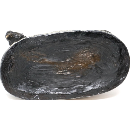 273 - Pair of bronzed spelter cats on a naturalistic base, L: 24 cm. P&P Group 3 (£25+VAT for the first lo... 