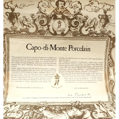 274 - Large Capodimonte figural group, Huck Finn and Tom Sawyer in an apple orchard, signed La Burla with ... 