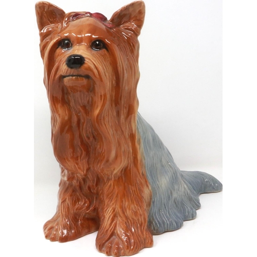 277 - Beswick fireside Yorkshire terrier, H: 30 cm, no chips, cracks or visible damage. P&P Group 2 (£18+V... 