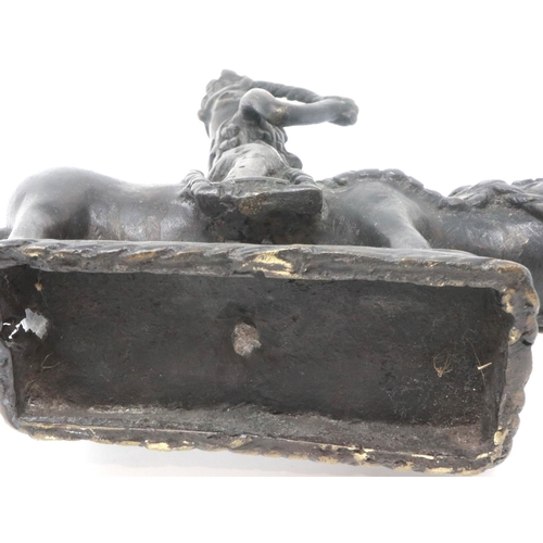 308 - Benin bronze tribal figure on horseback, H: 29 cm. P&P Group 3 (£25+VAT for the first lot and £5+VAT... 