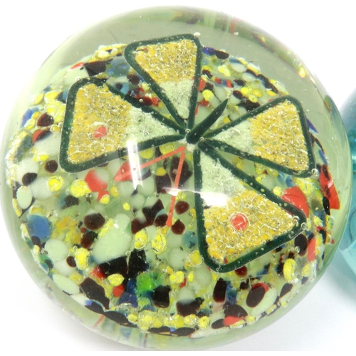 315 - Three 19th century coloured glass paperweights. P&P Group 3 (£25+VAT for the first lot and £5+VAT fo... 