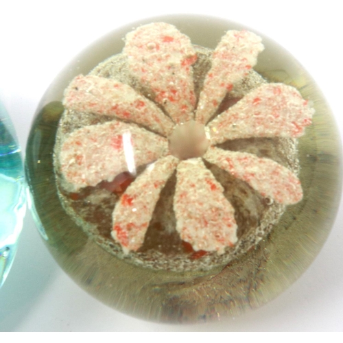 315 - Three 19th century coloured glass paperweights. P&P Group 3 (£25+VAT for the first lot and £5+VAT fo... 