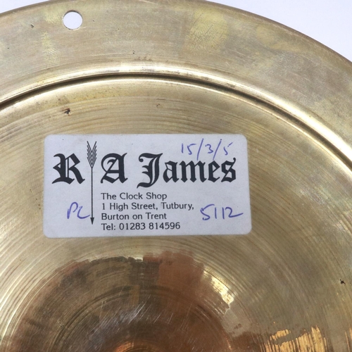 328 - Smiths astral brass marine clock with key, working at lotting. P&P Group 2 (£18+VAT for the first lo... 