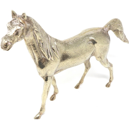 350 - Silver plated horse, fox and stag, stag H: 30 cm. P&P Group 2 (£18+VAT for the first lot and £3+VAT ... 