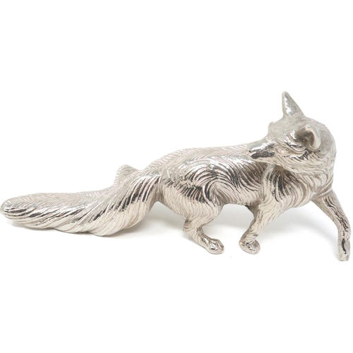 350 - Silver plated horse, fox and stag, stag H: 30 cm. P&P Group 2 (£18+VAT for the first lot and £3+VAT ... 