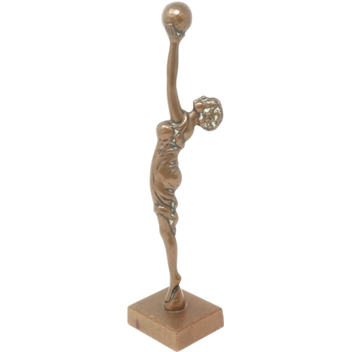 351 - Bronze Art Deco style figure of a lady, H: 24 cm. P&P Group 3 (£25+VAT for the first lot and £5+VAT ... 