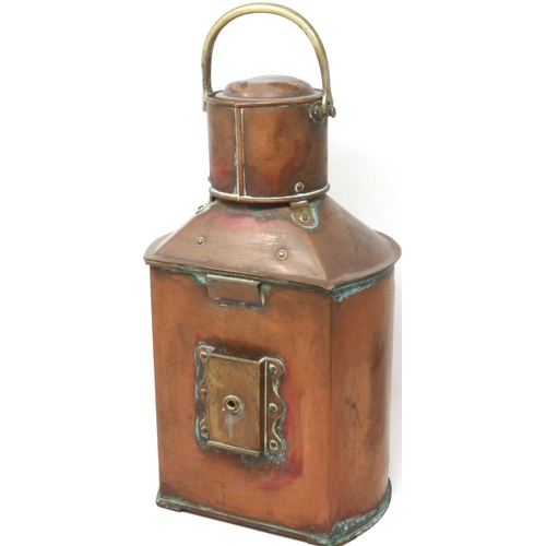 354 - Meteorite copper ships masthead lantern number 82818. P&P Group 3 (£25+VAT for the first lot and £5+... 