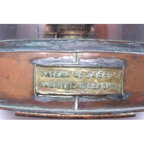 354 - Meteorite copper ships masthead lantern number 82818. P&P Group 3 (£25+VAT for the first lot and £5+... 