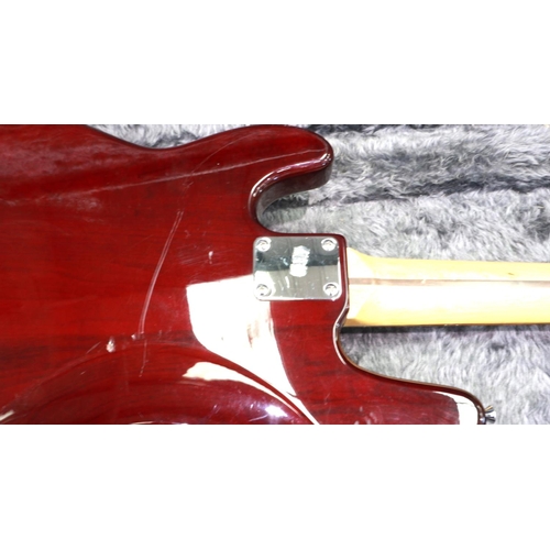 361 - Westfield electric bass guitar with hard carry case. P&P Group 3 (£25+VAT for the first lot and £5+V... 