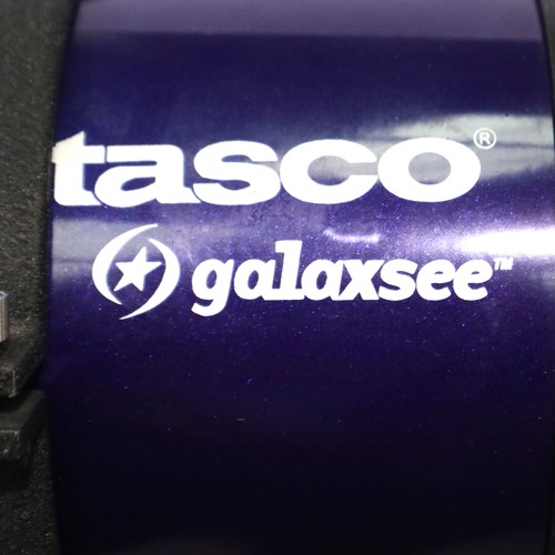 436 - Tasco Galaxsee Newtonian telescope, D-114mm, f=1,000mm on EQ mount and tripod, complete. Not availab... 