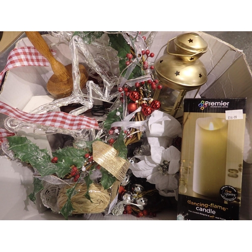 1020 - Quantity of mixed Christmas decorations. Not available for in-house P&P