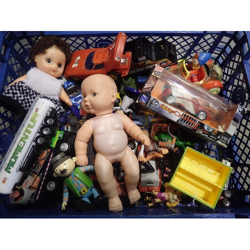 1037 - A box of mixed toys and cars. Not available for in-house P&P