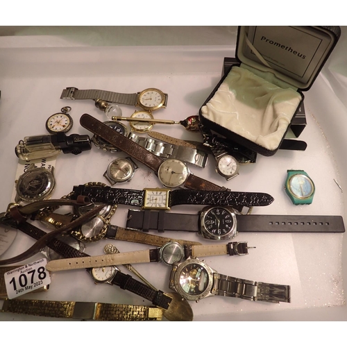 1078 - Small quantity of wristwatches. P&P Group 1 (£14+VAT for the first lot and £1+VAT for subsequent lot... 