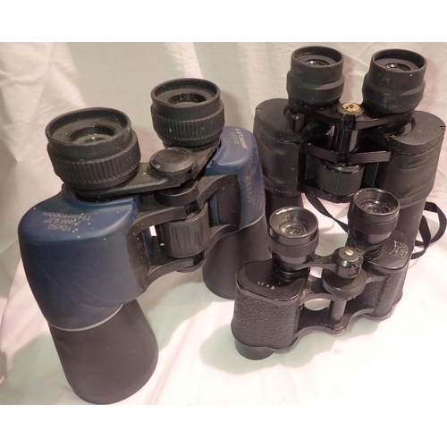 1082 - Three pairs of binoculars. Not available for in-house P&P