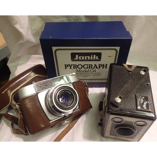 1099 - Janik pyrograph, model G4, and a Kodak Brownie camera. P&P Group 2 (£18+VAT for the first lot and £3... 