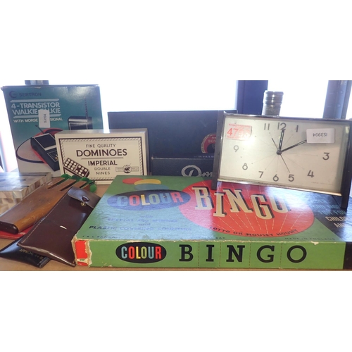 1183 - Vintage games including bingo, dominos etc, with darts, walkie-talkies etc. Not available for in-hou... 