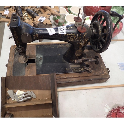 1296 - Antique Singer sewing machine, for spares or repair. Not available for in-house P&P