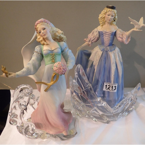 1213 - Two Franklin mint figures, Princess Now and Princess of The Ice Palace. Not available for in-house P... 