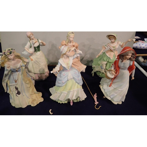 1225 - Six Wedgwood figurines for Franklin Mint including Cinderella, some with damages. Not available for ... 