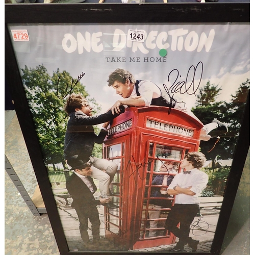 1243 - Signed One Direction poster (no CoA). Not available for in-house P&P