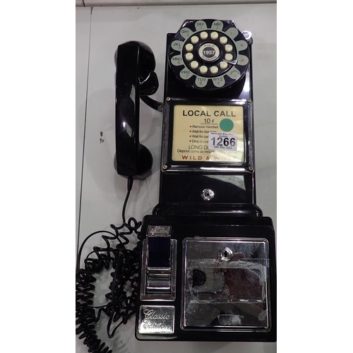 1266 - Vintage style wall phone with modern connector. Not available for in-house P&P