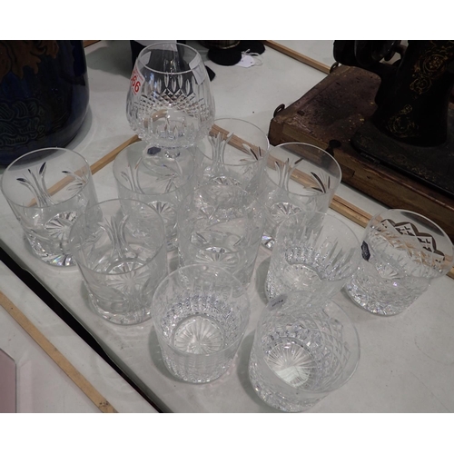 1297 - Two pairs of Stuart Crystal whisky tumblers, a Stuart Crystal brandy balloon and a set of six crysta... 