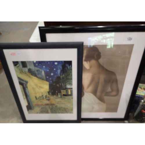 1320 - Two framed prints including Van Gogh. Not available for in-house P&P