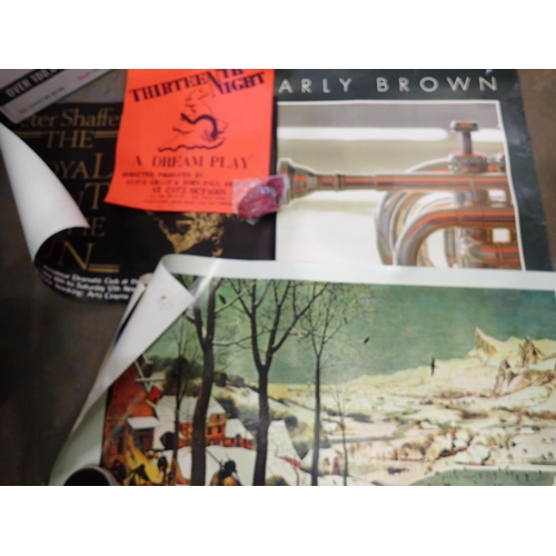 1323 - Five posters including a David Hockney example. P&P Group 1 (£14+VAT for the first lot and £1+VAT fo... 