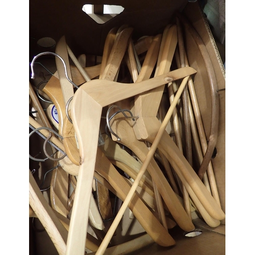 1393 - WITHDRAWN: Large quantity of vintage wooden coat hangers. Not available for in-house P&P