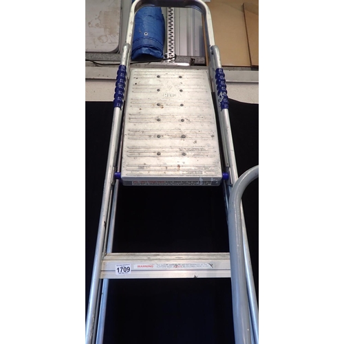 1709 - Set of seven rung step ladders. Not available for in-house P&P.