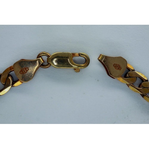 3 - 9ct gold curb link bracelet, L: 18 cm, 7.3g. P&P Group 1 (£14+VAT for the first lot and £1+VAT for s... 